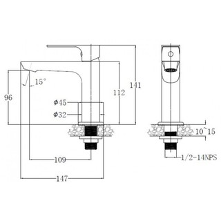 Vòi Chậu Lavabo Lạnh B060C CAESAR Mạ Crom/Niken