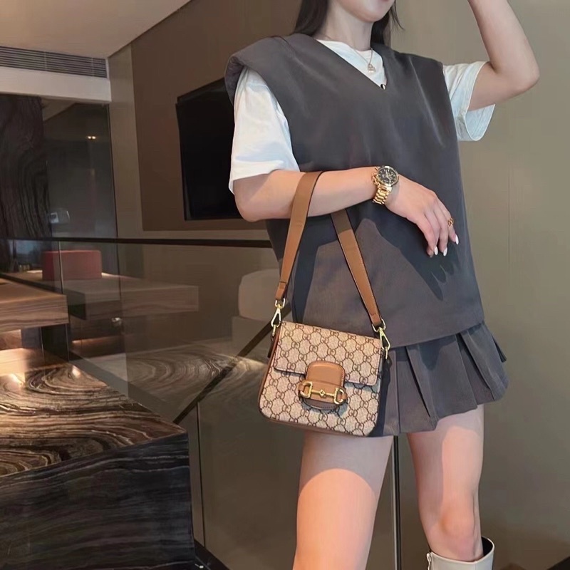 Túi Gu Chì Hoa Nâu Dáng Mới Kèm 2 Dây Đeo Thay Đổi