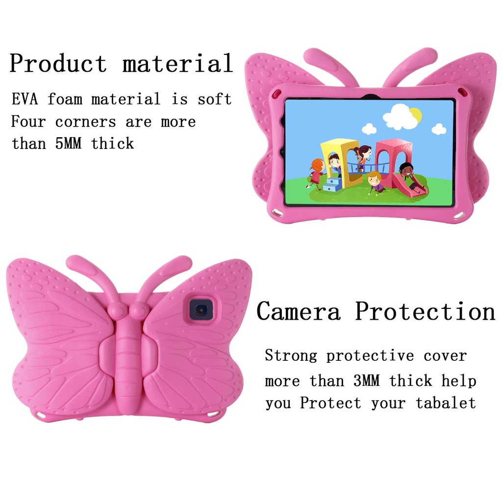 For Samsung Galaxy Tab A8 10.5 Inch 2021 SM-X200 SM-X205 Cute Kids Case Shockproof EVA Butterfly Bracket Tablet Protective Cover