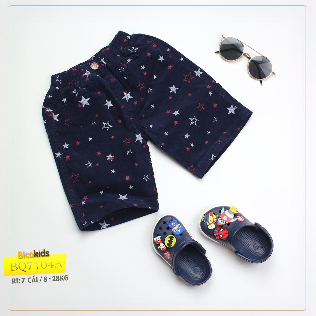 Quần lửng kaki bé trai đẹp họa tiết ngôi sao hiệu Bicokids