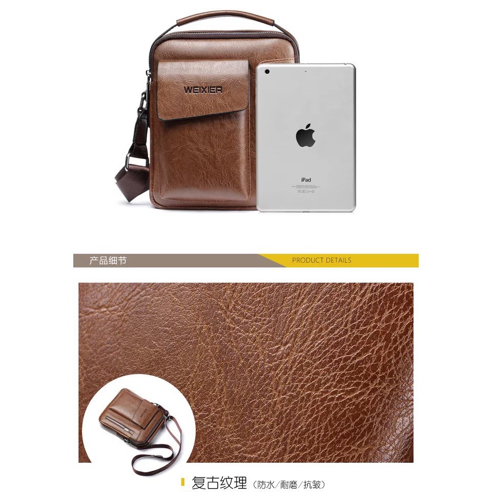 Túi chéo da Weixier Ipad thời trang 2020 / túi đeo chéo/ túi bao tử/ tui chéo da/ balo/ ulzzang/ unisex | BigBuy360 - bigbuy360.vn