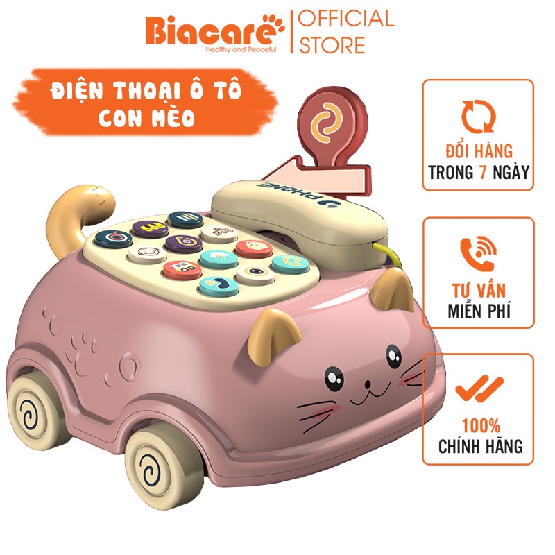 ☎Đồ chơi điện thoại mô hình ô tô mèo con ZoZo Store giúp bé nhận diện các chức năng và trạng thái thời tiết