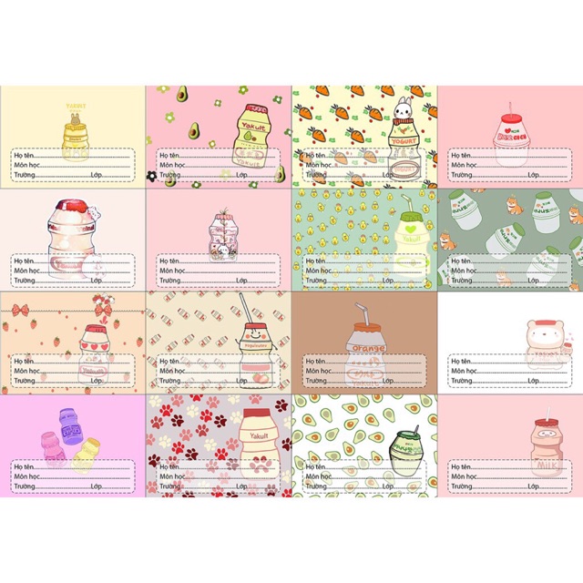 16 nhãn vở yakult