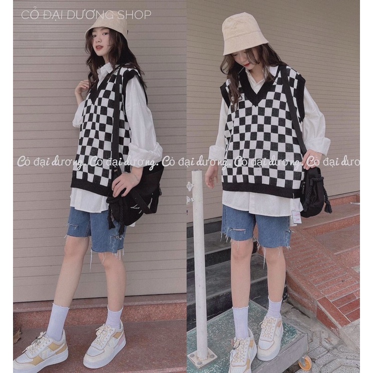 Áo Gi Lê kẻ caro teen phong cách Hàn Siêu Hot