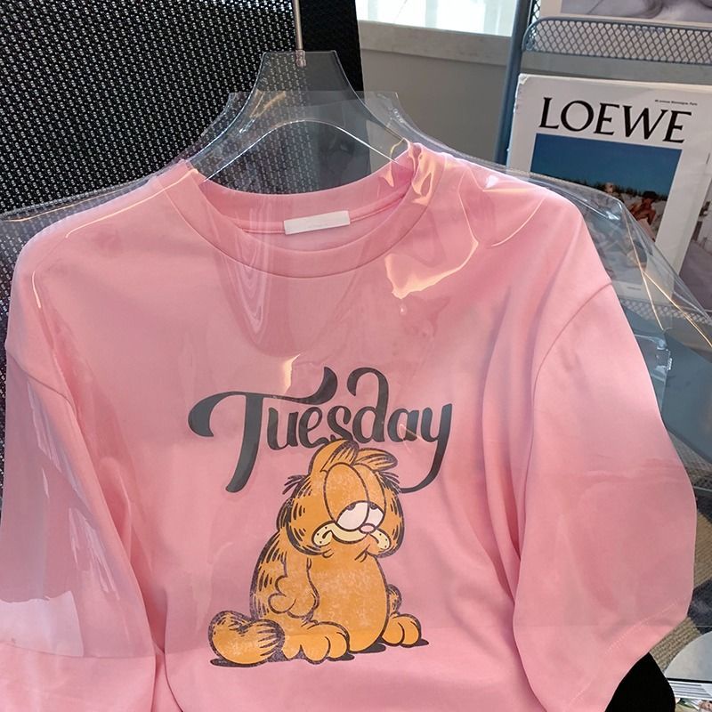 Áo Thun Tay Ngắn In Họa Tiết Hoạt Hình Dễ Thương Cho Nữ