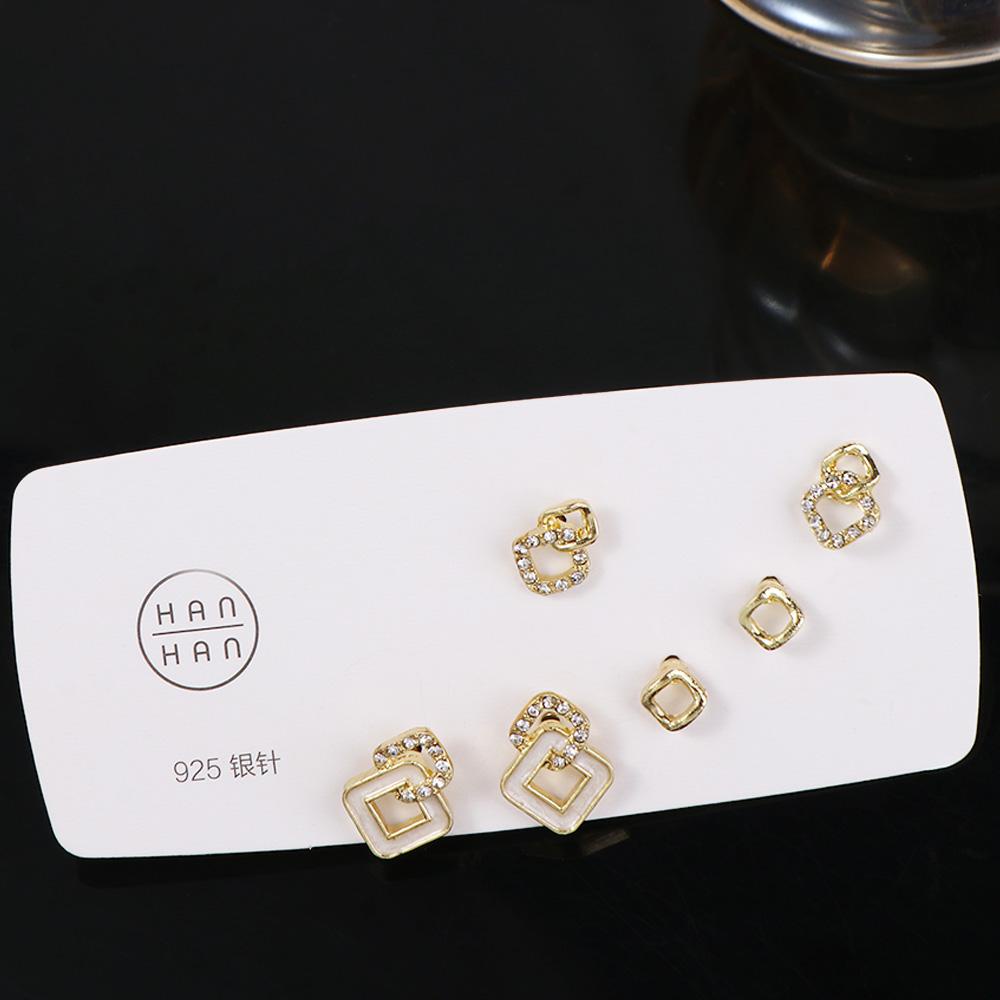 VANES1 Bông Tai Đính Đá Kiểu Dáng Đơn Giản Cho Nữ