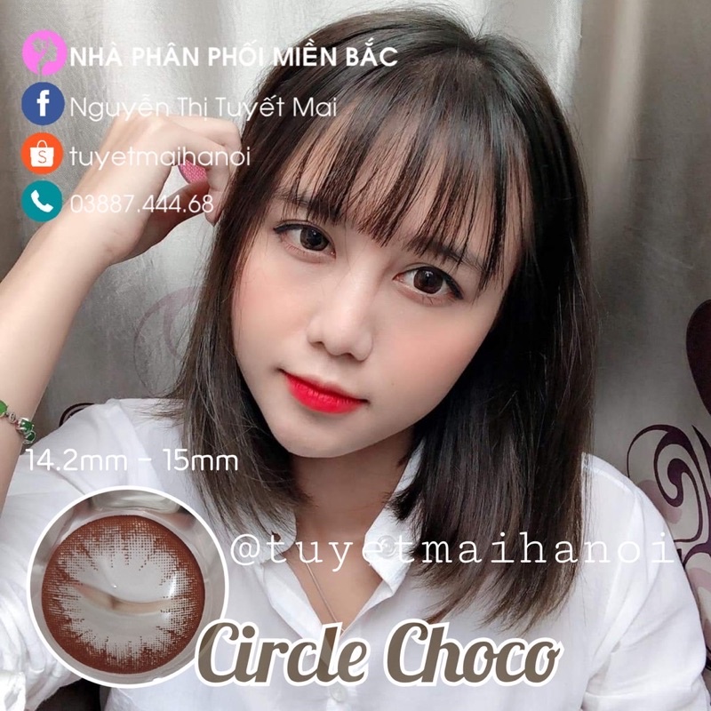 Lens kính áp tròng Hàn Quốc tự nhiên mỏng mịn an toàn Vassen_ Circle choco