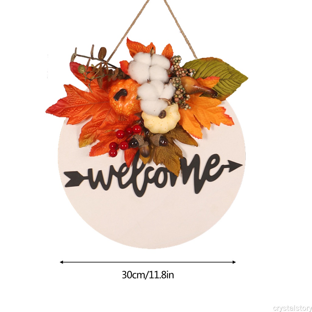 🍁Maple Leaf Decoration Wooden Hanging Signs Plaques Thanksgiving Pumpkin Kapok Home And Party Foam Spun Cloth White Composite Board For Friendship🌾