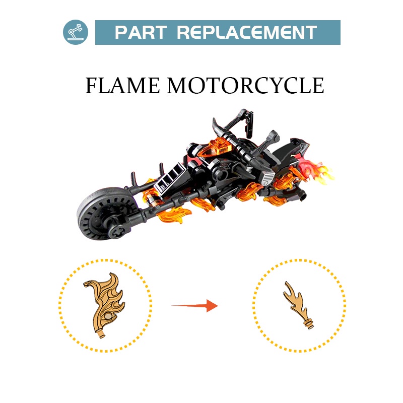 Bộ 111 khối lego lắp ráp mô hình xe mô tô MOC-25824 Ghost Rider's
