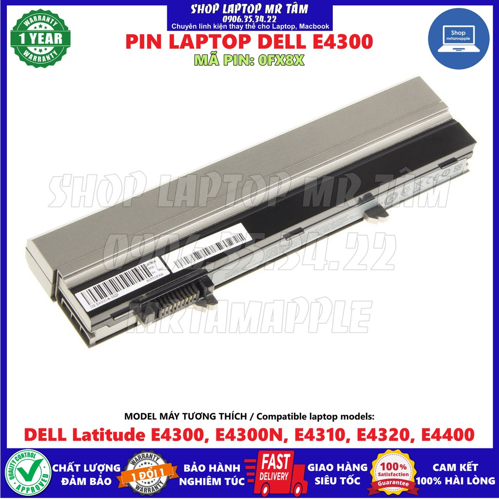 (BATTERY) PIN LAPTOP DELL E4300 - 6 CELL - Latitude E4300 E4310 E4320 E4400 FM332 FM338 HW905