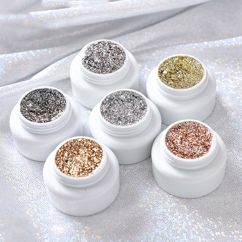 [Hàng mới về] Gel Nhũ Bạch Kim Cadiz Trang Trí Móng Tay Nghệ Thuật Siêu Sáng Trong Suốt 3ml