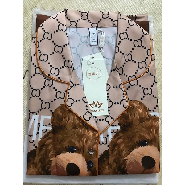 PIJAMA TAY DÀI LEI GẤU 4 MÀU I009