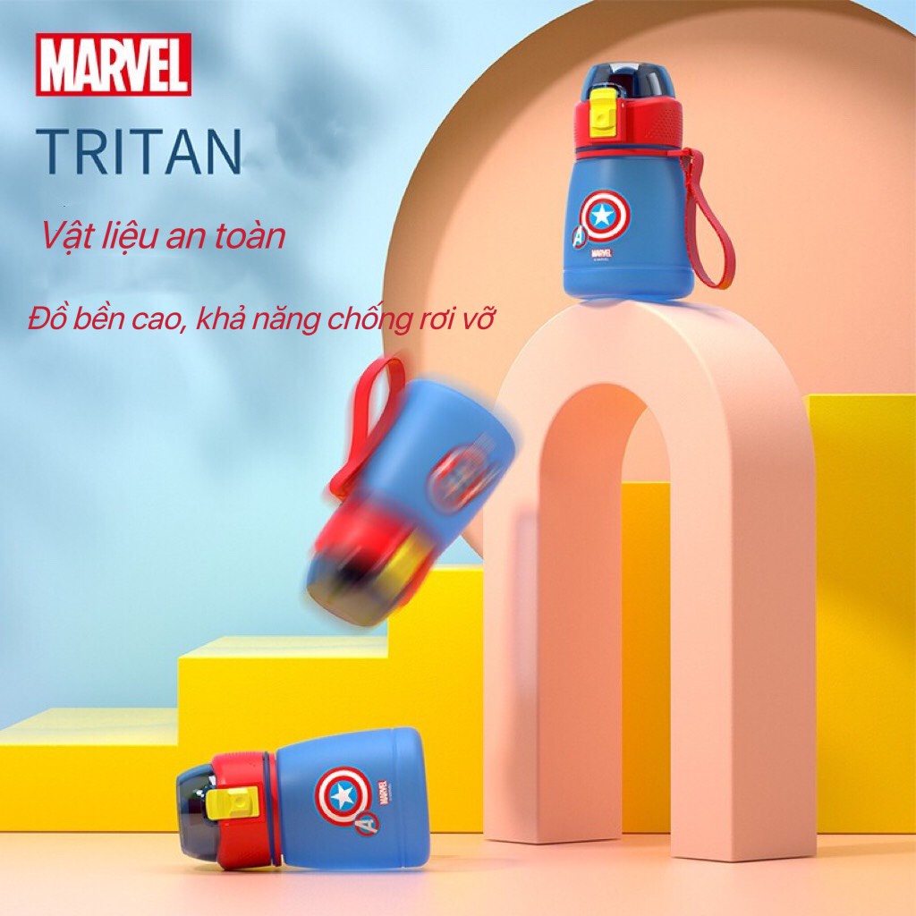 Bình Nước Trẻ Em 390ml, Bình Đựng Nước Đi Học Cho Bé Nhựa Tritan An Toàn Kèm Dây Xách