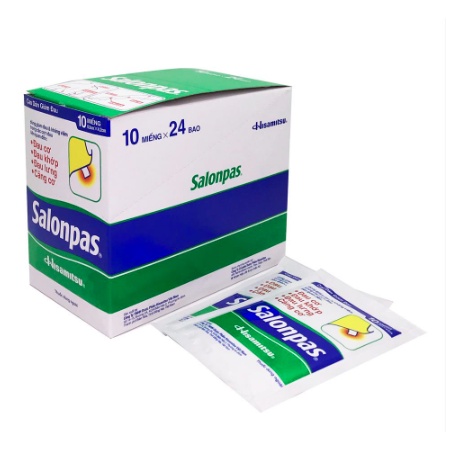 Miếng dán giảm đau SALONPAS dùng ỏ vai lưng cơ khớp bầm tím bong gân LAHUTU