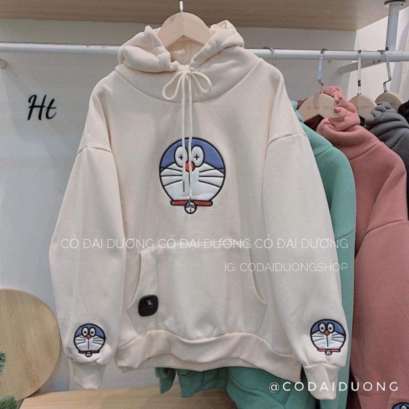 Áo hoodie siêu cute đoraemon và mẫu chữ bên áo