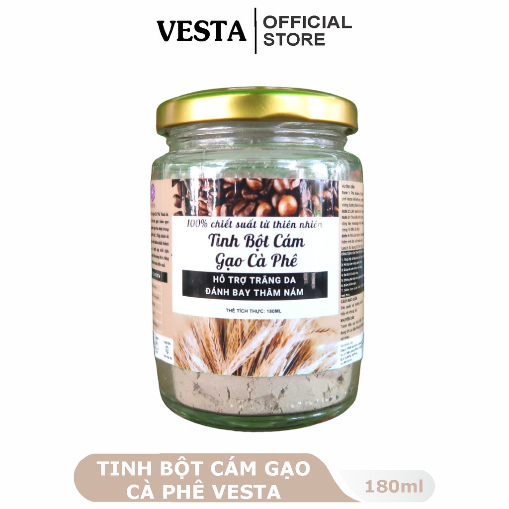 Tinh Bột Cám Gạo Cà Phê Nguyên Chất Vesta Hủ 180ml