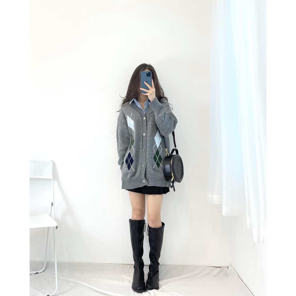 (FREESHIP) áo cardigan gấu ngực trái miho.house