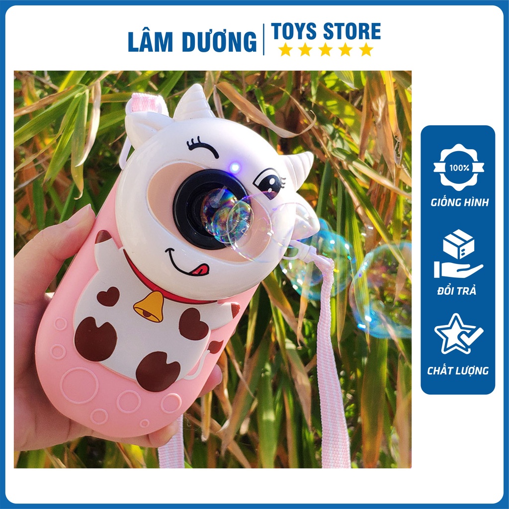 Máy Ảnh Thổi Bong Bóng Tự Động 🔥CÓ ĐÈN - CÓ NHẠC🔥 Máy Ảnh Bắn Bong Bóng Kèm Xà Phòng, Đồ Chơi Ngoài Trời Có Đèn Cho Bé