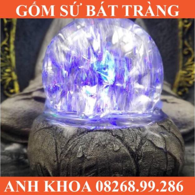 Cầu (bi) thuỷ tinh vào thác nước phong thuỷ - Gốm sứ Bát Tràng Anh Khoa