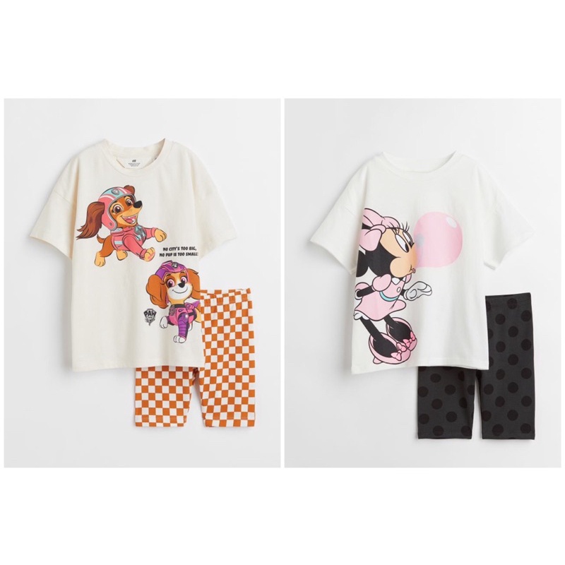 (H&M CHÍNH HÃNG) Sét cotton bé gái vợt sale