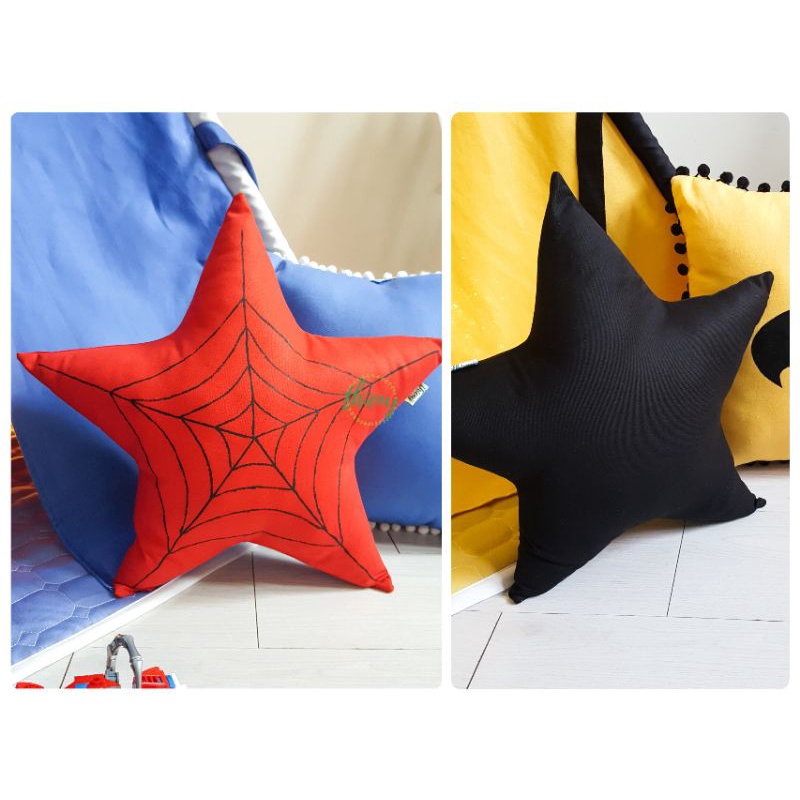 Gối sao vẽ Spider Man Người Nhện cho bé đẹp cao cấp 100% cotton Gối đã nhồi bông Chất liệu an toàn cho bé Ảnh shop chụp
