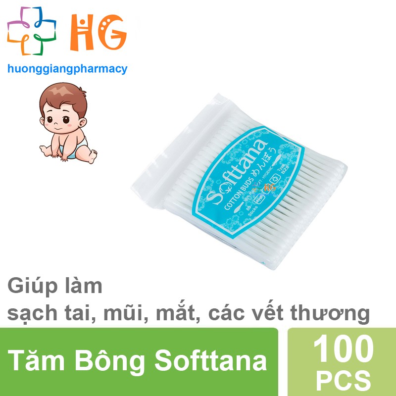 Tăm bông Softtana người lớn AZ10 (Gói 100 que)