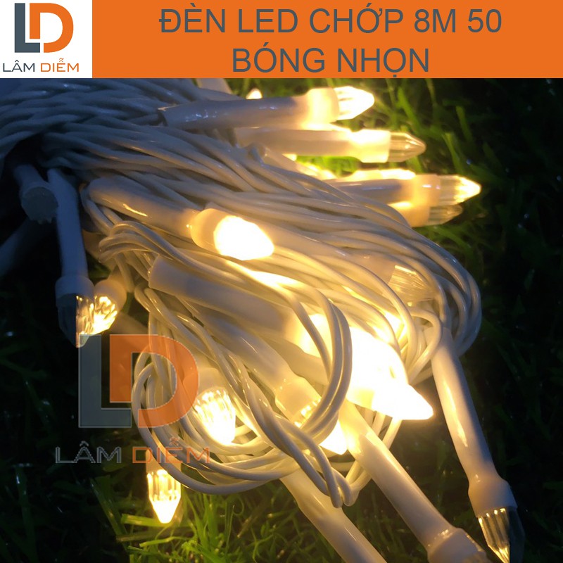 ĐÈN LED CHỚP 8M 50 BÓNG KIM CƯƠNG NHỌN CÓ ĐỦ MÀU