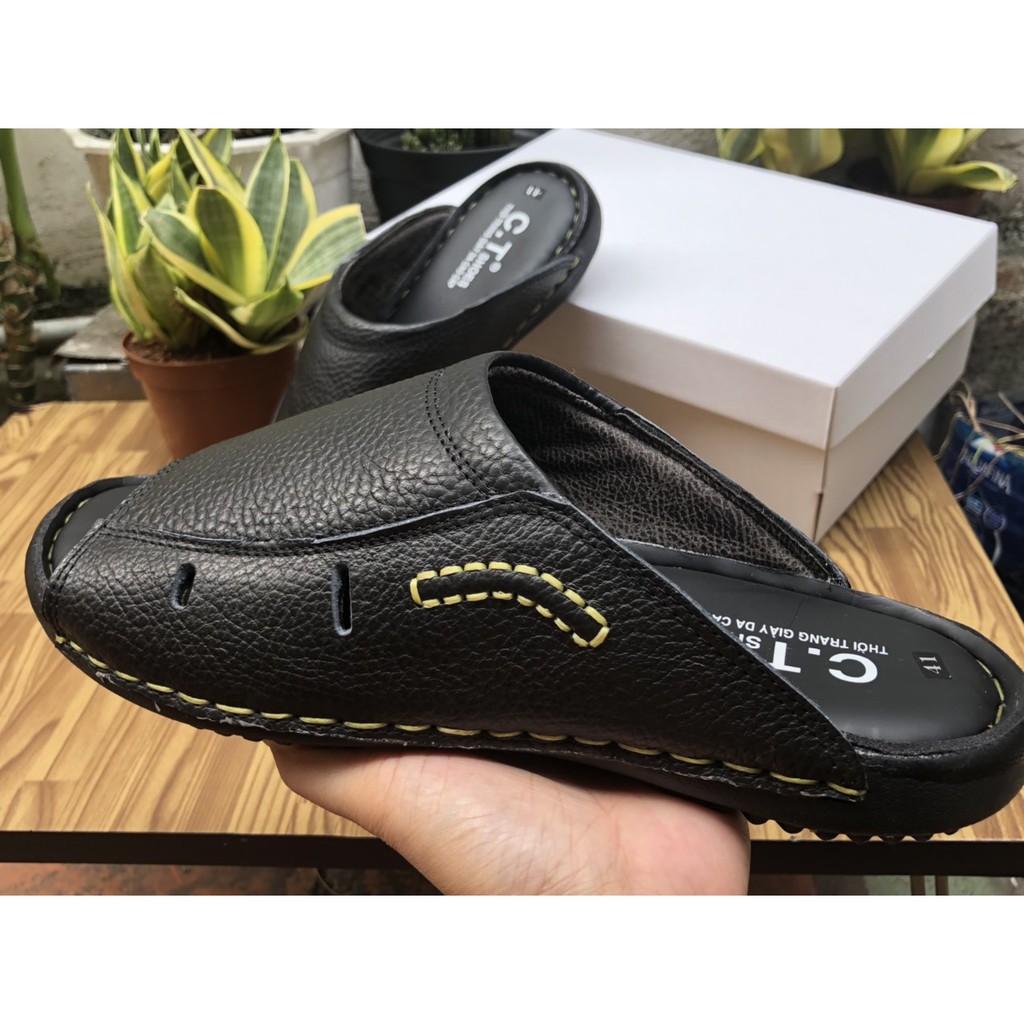 Dép da nam giá tốt da bò 100% phong cách , hàng có bảo hành DD050