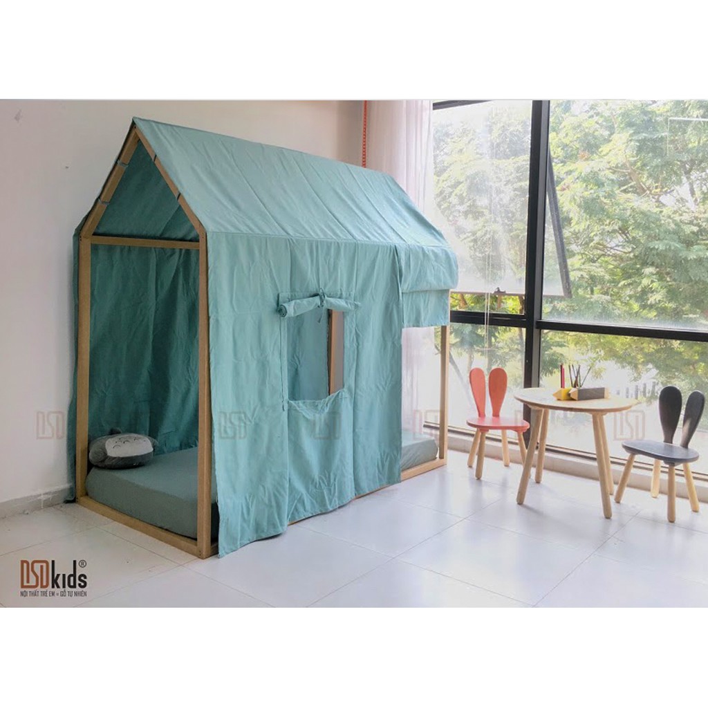Giường trẻ em 🛑FREESHIP🛑 Giường lều gỗ cho bé [ Nguyên liệu 100% gỗ tự nhiên cao cấp nhập khẩu ]