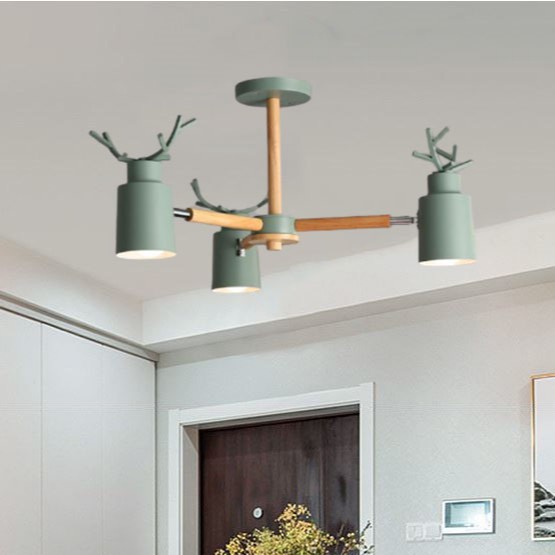 Đèn chùm MONSKY MATASI sừng hươu 3 tay trang trí nội thất hiện đại, sang trọng - kèm bóng LED chuyên dụng.