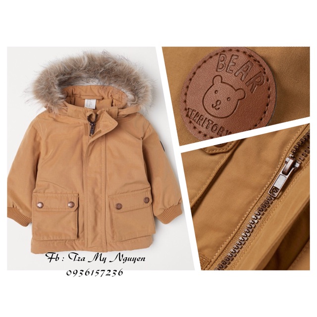 Áo khoác parka bé trai HM auth (hàng sẵn có ảnh shop chụp)