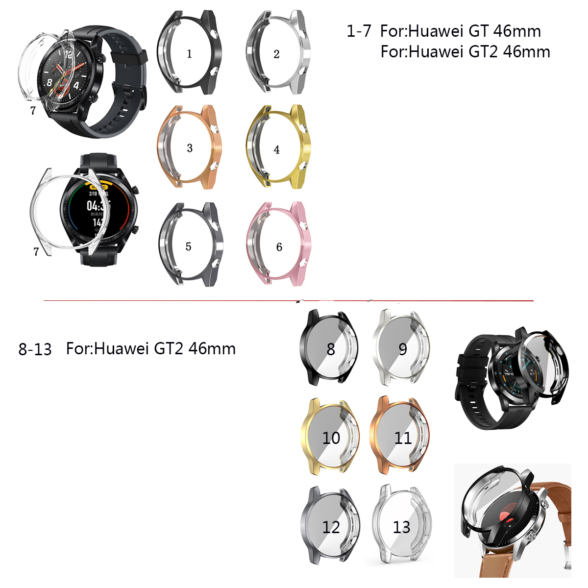 Ốp Tpu Bảo Vệ Mặt Đồng Hồ Huawei Watch Gt 2