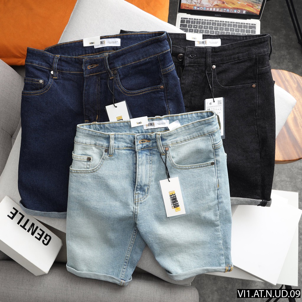 Quần Short Jean Mài Trơn