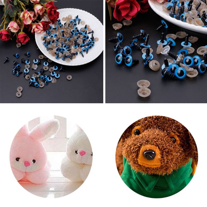 Bộ 100 Con Mắt Nhựa 10mm Gắn Gấu Bông / Búp Bê