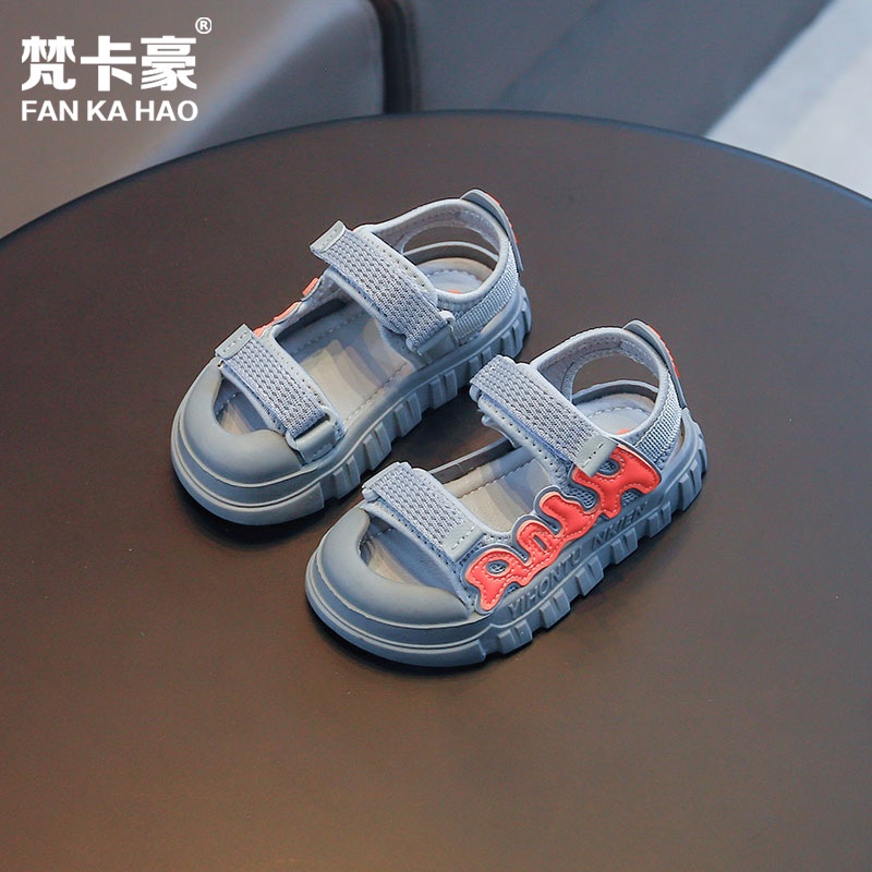 T06- Sandal bé trai quai dù êm, đế mềm chống trượt. mẫu mới, mũi chống vấp