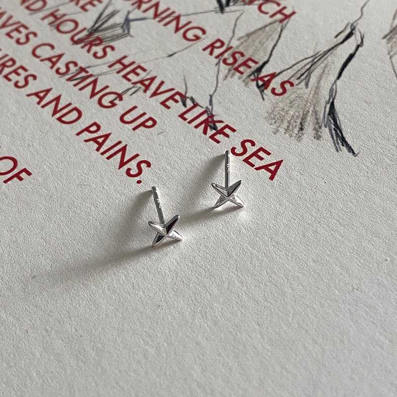 Bông Tai Hình Thánh Giá Ngôi Sao Sáu Cánh Đơn Giản Dễ Phối Đồ Cho Cặp Đôi