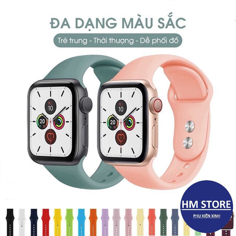 [FULL BOX] Dây Silicon hàng Chuẩn dành cho đồng hồ Apple Watch 38/40/41/42/44/45 Series 1/2/3/4/5/6/7