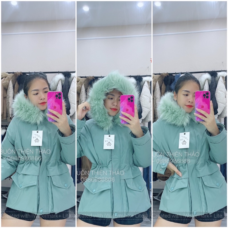 [Mã EMYEP825 giảm 30k]Áo Phao Mũ Lông Lót Lông Chất Liệu Phao Lót Lông P921 - Thiện Thảo
