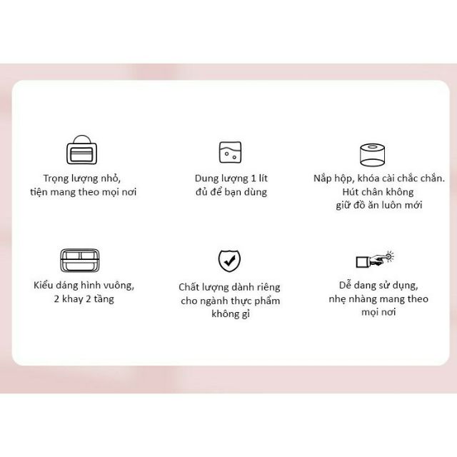 [tặng thìa đũa] Hộp cơm hâm nóng nấu cơm văn phòng 2 khay hút chân không | BigBuy360 - bigbuy360.vn