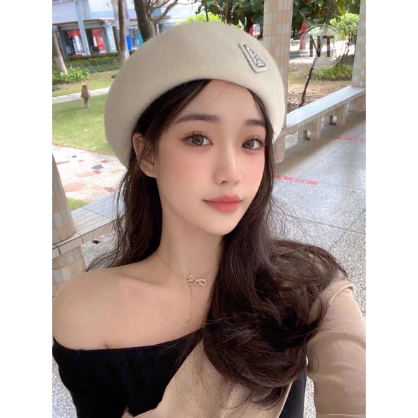 Mũ nồi prada viền da