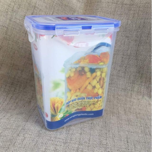 Hộp thực phẩm 4 khóa 1220ml sử dụng được trong lò vi sóng - Nhựa Song Long Việt Nam