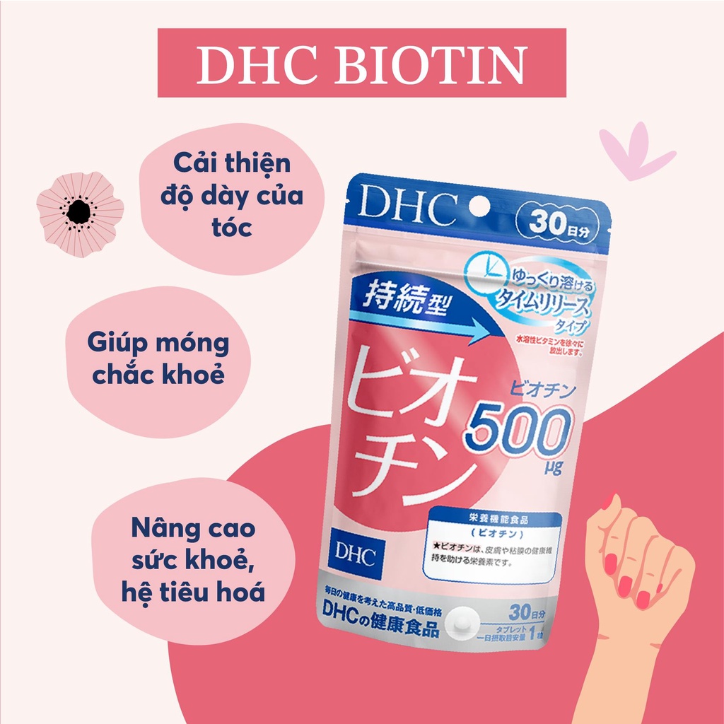 Viên Uống Biotin Ngăn Rụng Tóc, Mọc Tóc DHC 30 Ngày