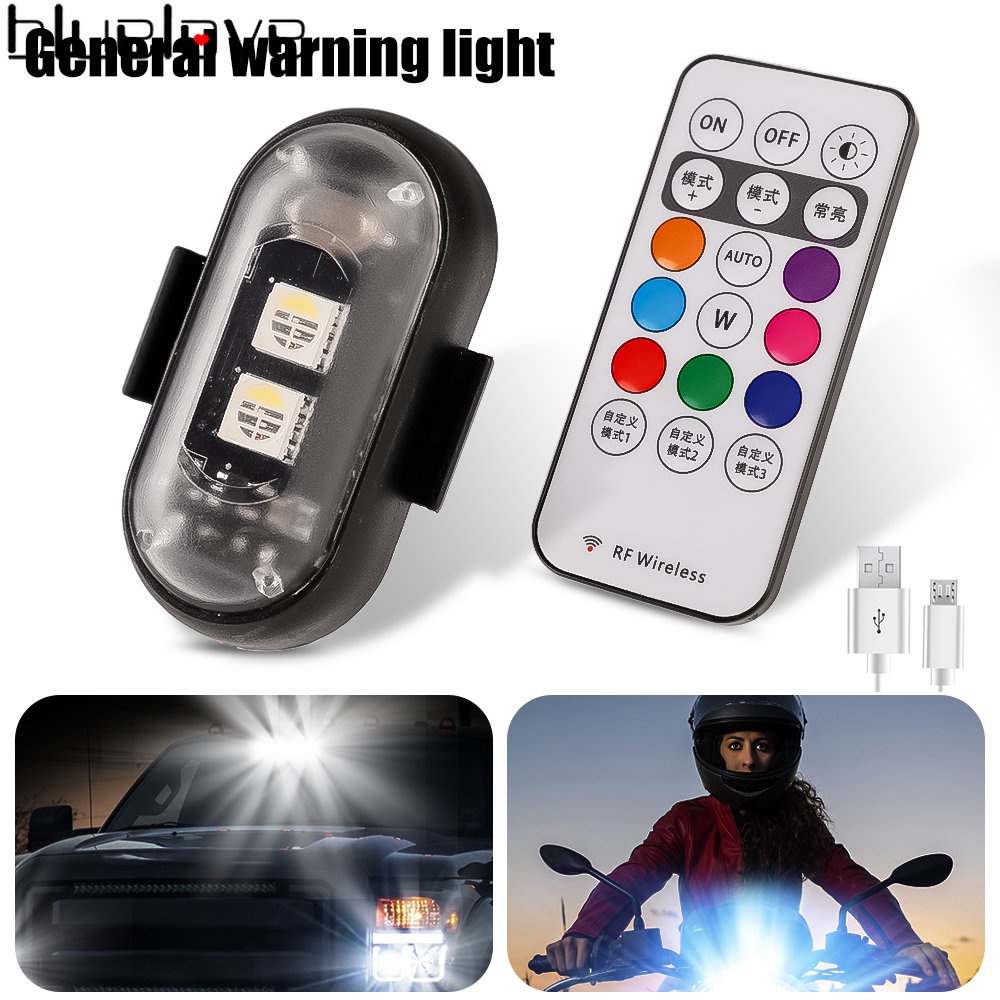 Đèn LED Mini RGB 7 Màu Sắc Tùy Chọn Kèm Điều Khiển Từ Xa Tiện Dụng Cho Xe Đạp / Xe Máy