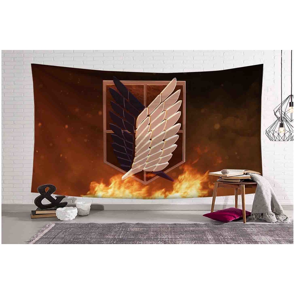 Tranh Cuộn In Hình Nhân Vật Hoạt Hình attack on titan 90 * 150cm