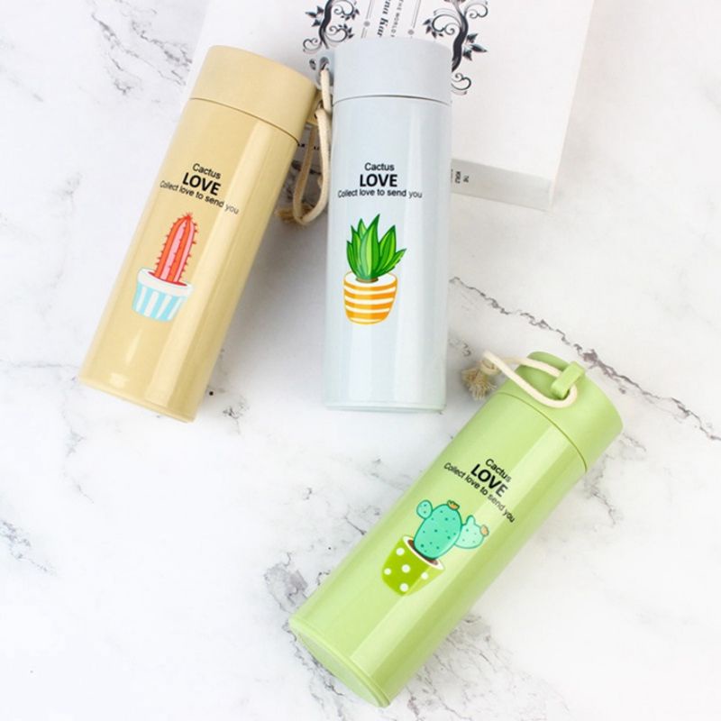 BÌNH ĐỰNG NƯỚC LÕI THỦY TINH HOẠ TIẾT XƯƠNG RỒNG DỄ THƯƠNG DUNG TÍCH 400ML