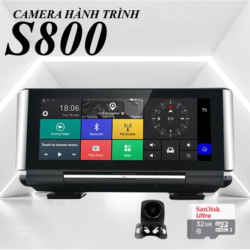 Camera Giám Sát Hành Trình Thông Minh S800 Xetabon Hệ Điều Hành Adroid 5.1, Sim Sóng 4G LTE, Định Vị GPS