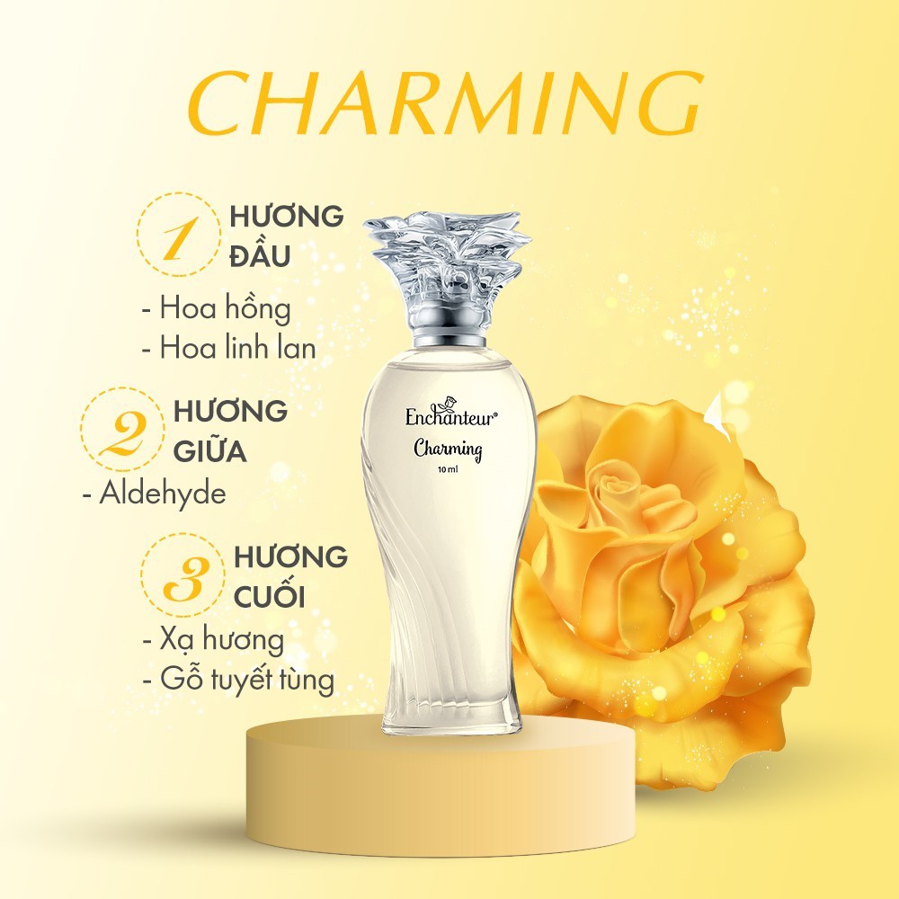 [HB Gift] Combo 10 quà Enchanteur (Nước hoa + Dây dầu gội + Xà bông + Lăn khử mùi Magic - mùi ngẫu nhiên)