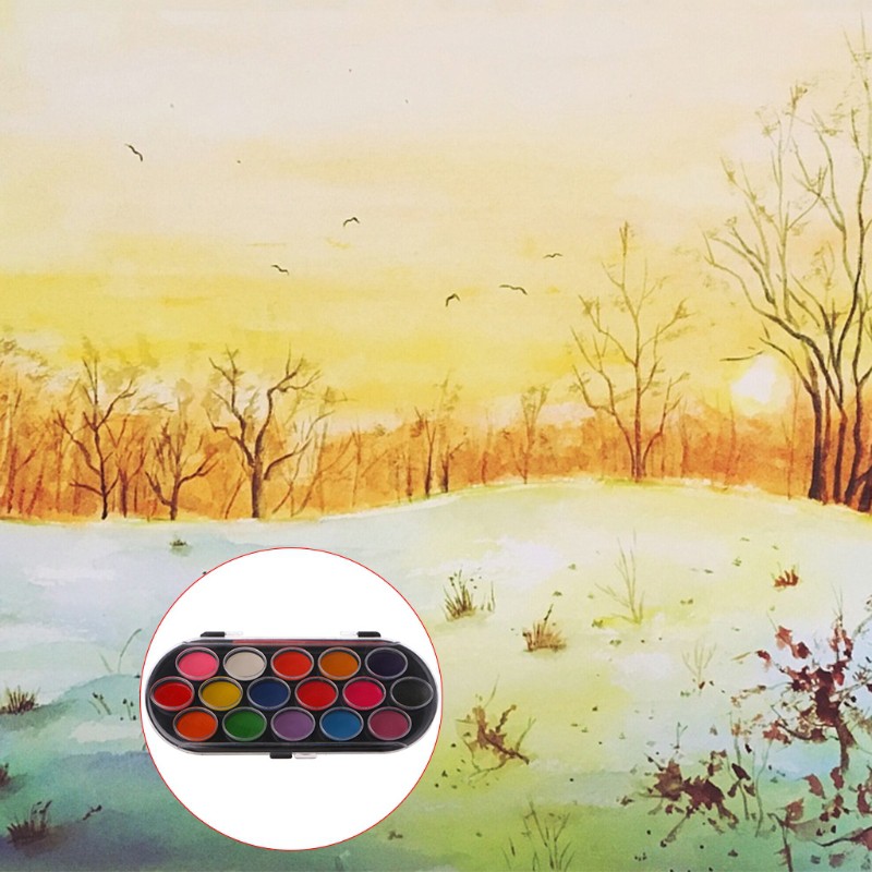 Bảng Màu 16 Màu Nước Kèm Cọ Cho Bé