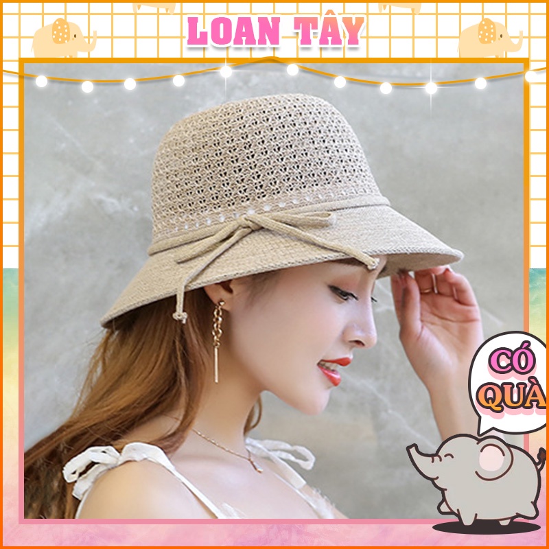 Mũ Nữ Chóp Lưới Kết Hợp Dây Buộc Nón Chống Nắng L2155