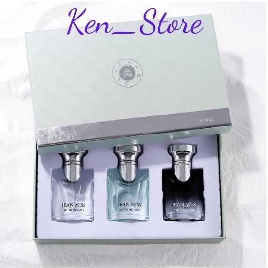 Giảm sốc Bộ Quà Tặng Nước Hoa Nam Jean Miss Cologen Set 3x30ml Thơm 24h cao cấp đẳng cấp nam tính hương thơm bền lâu!!!!